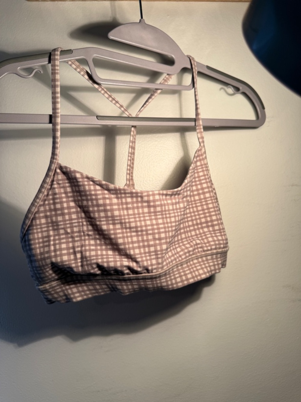 lululemon athletica Beige Plaid Strappy Sports Bra
